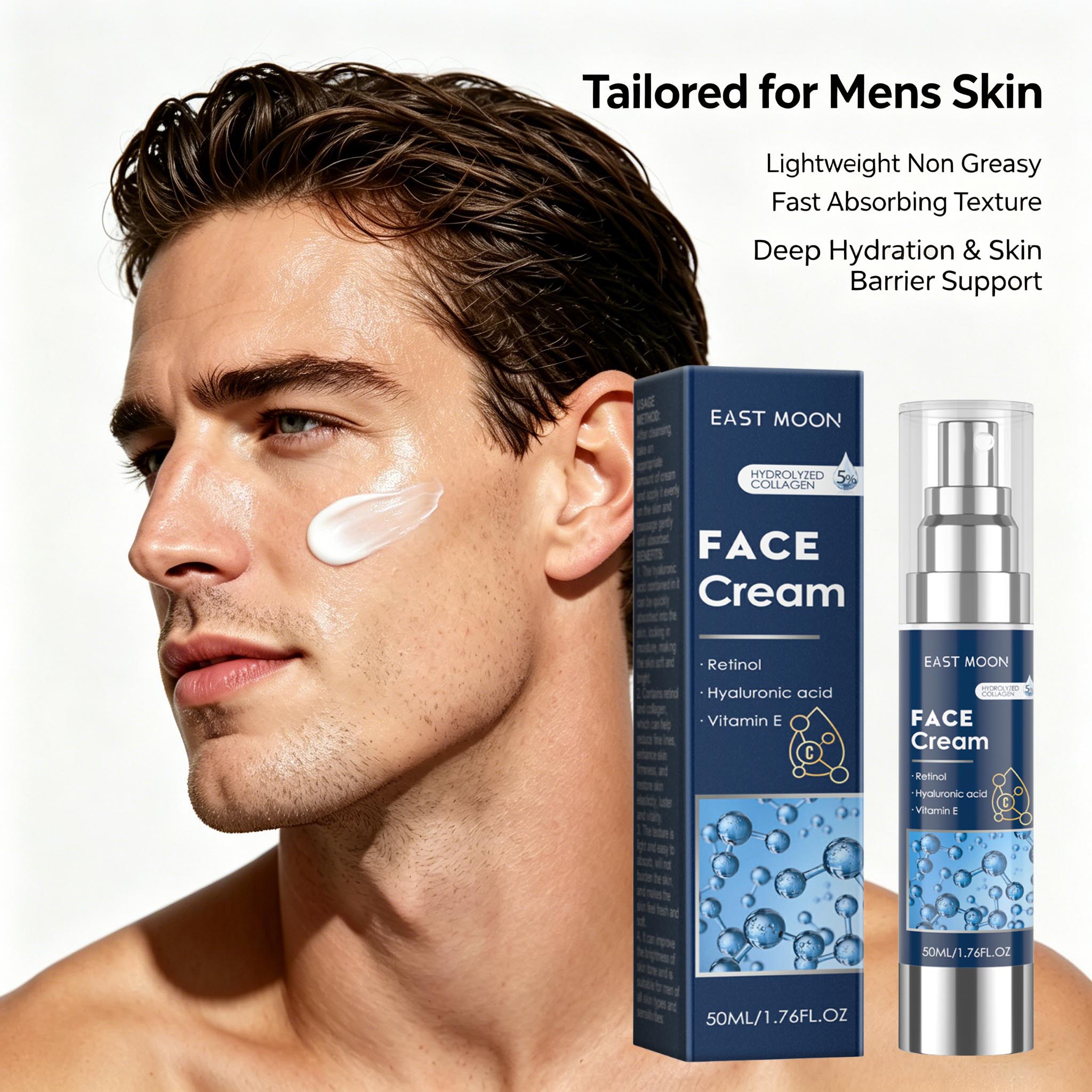 Retinol Cream - Men's Retinol Face Cream Hyaluronic Firming