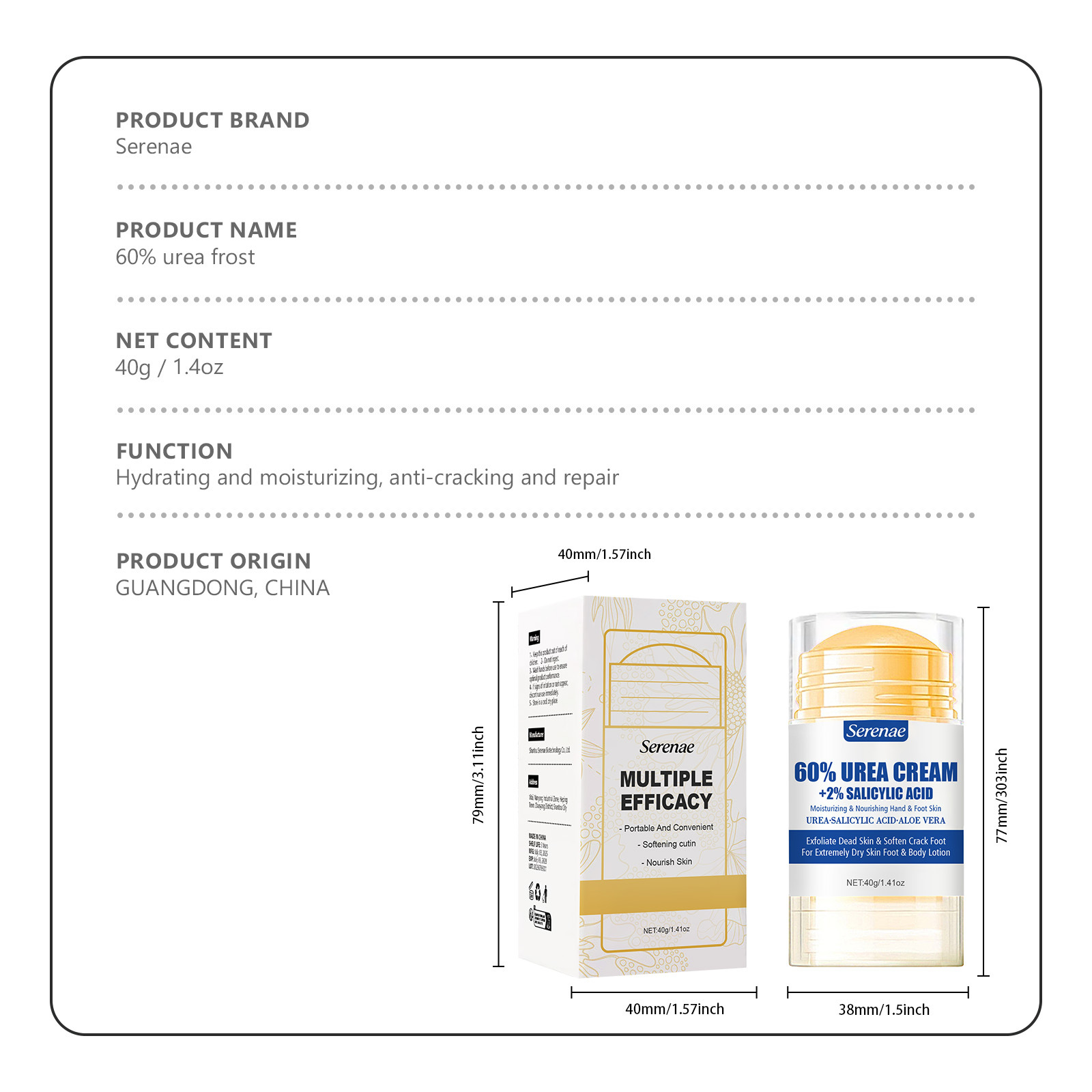 60% Urea Foot Cream + 2% Salic - đánh giá và giá Urea Foot Cream