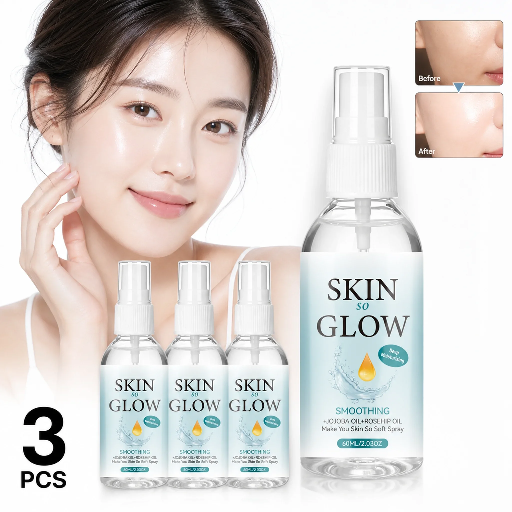 Glow Body Oil Spray 60ml with  - đánh giá và giá Face Oil Rosehip