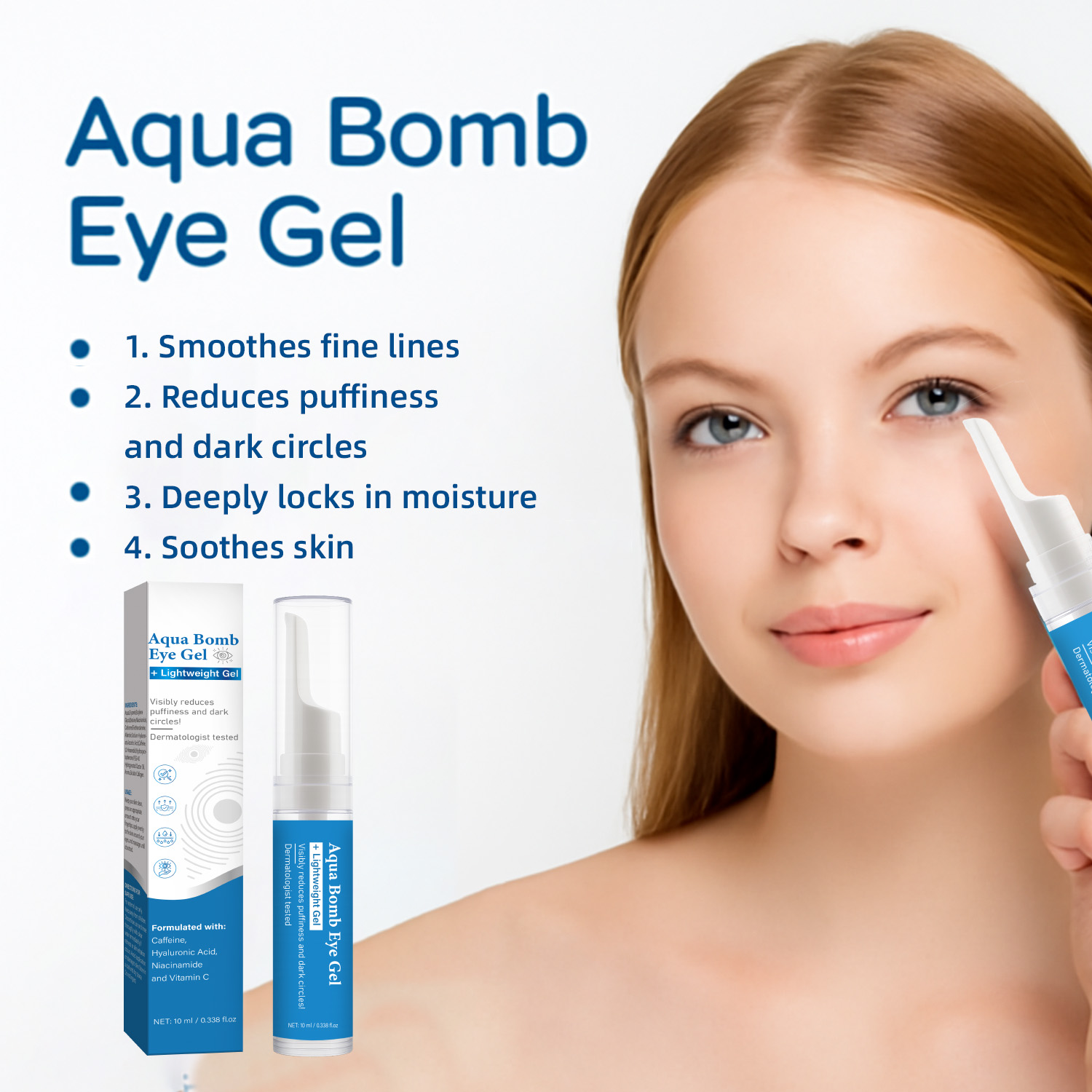 Aqua Cooling Eye Gel Caffeine  - đánh giá và giá Vitamin C Serum